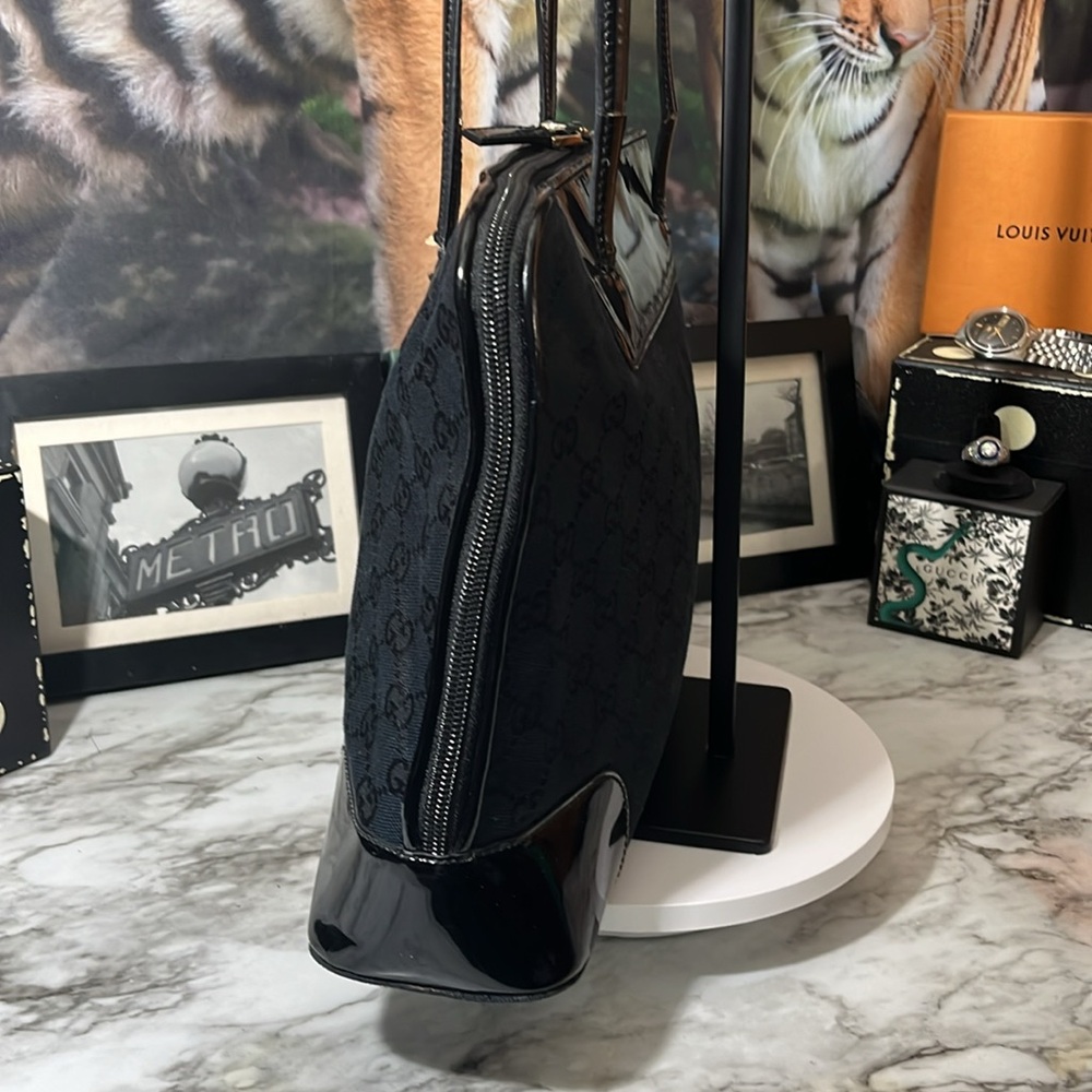 Gucci Black Monogram Tote Bag - Picture 5 of 16